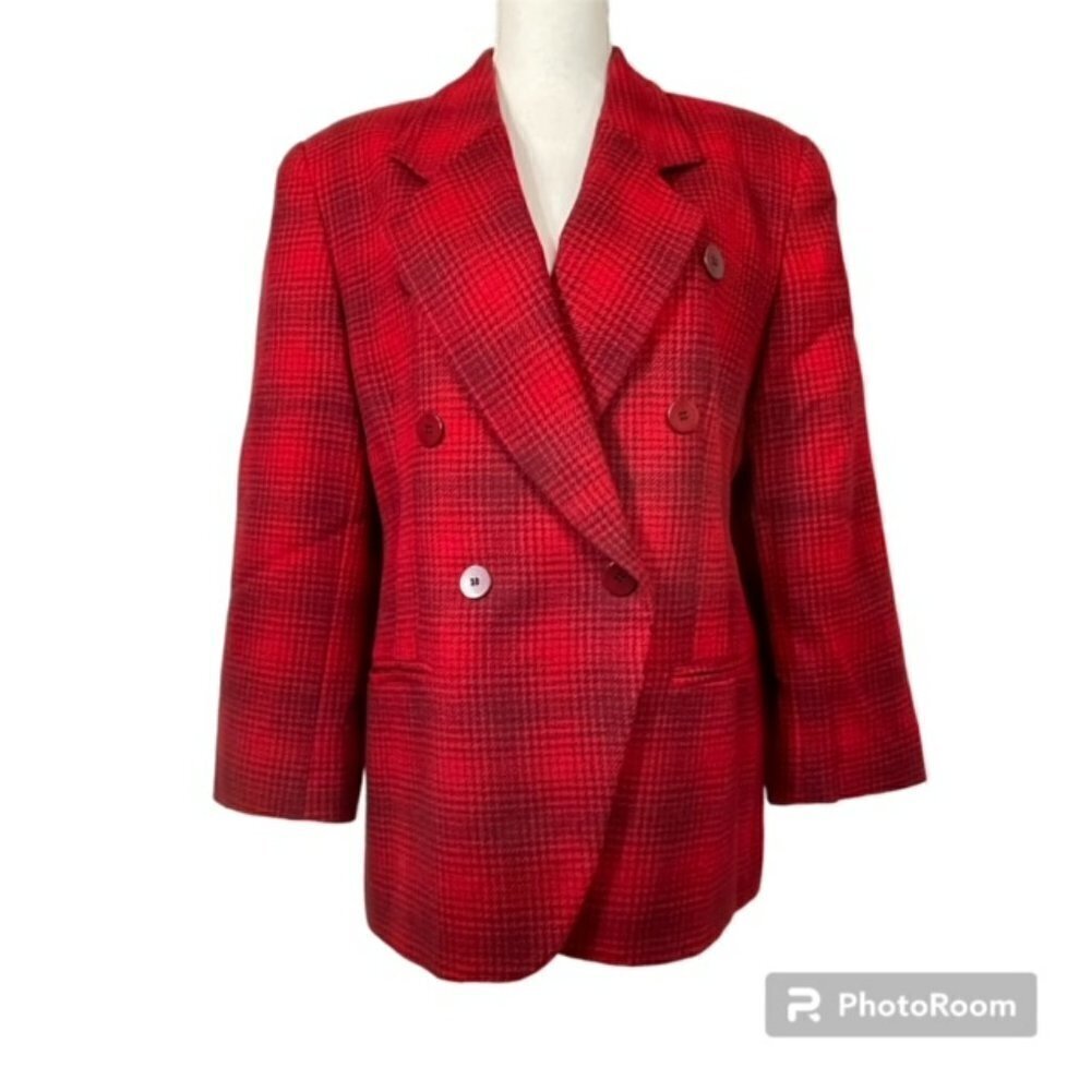 Vintage 80s 90s Oversized Relaxed Blazer Jacket 100% Wool